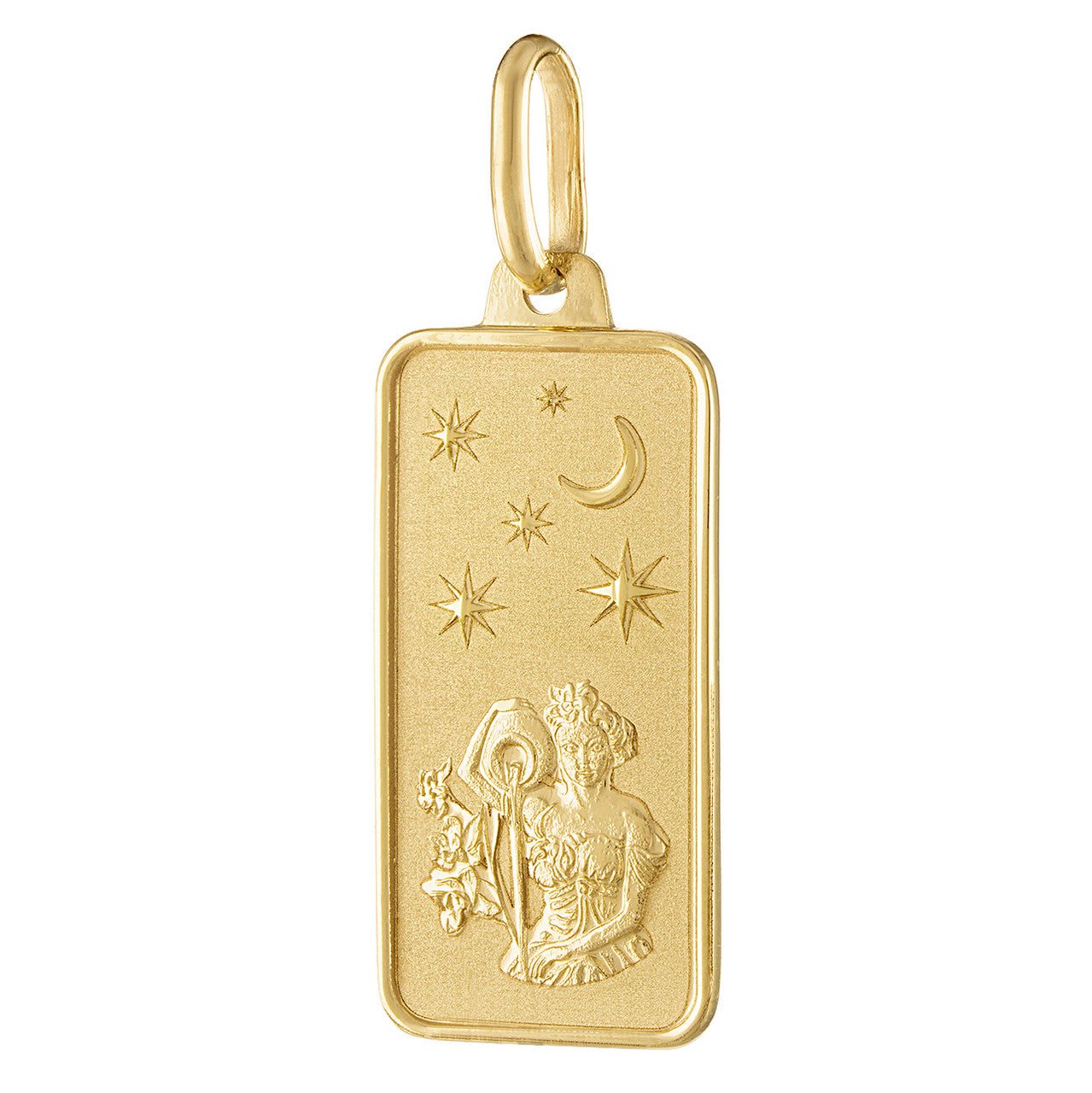 Aquarius Zodiac Tag 14K Gold Charm